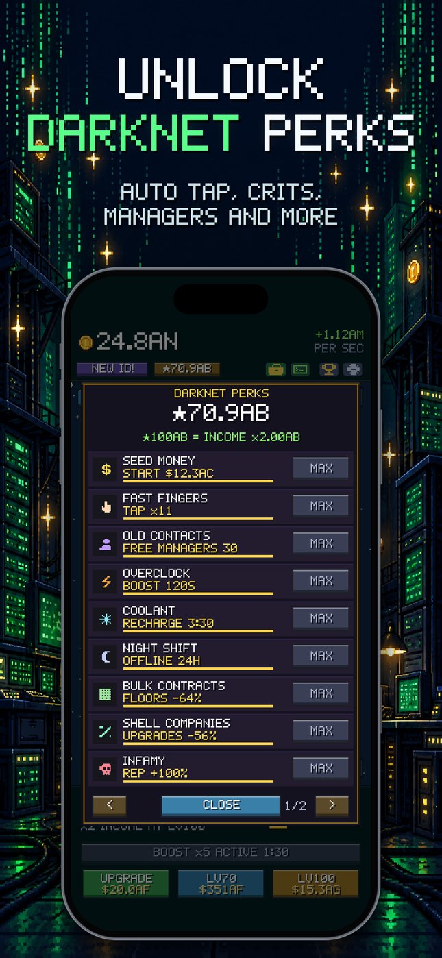 Hacker Tower: perks